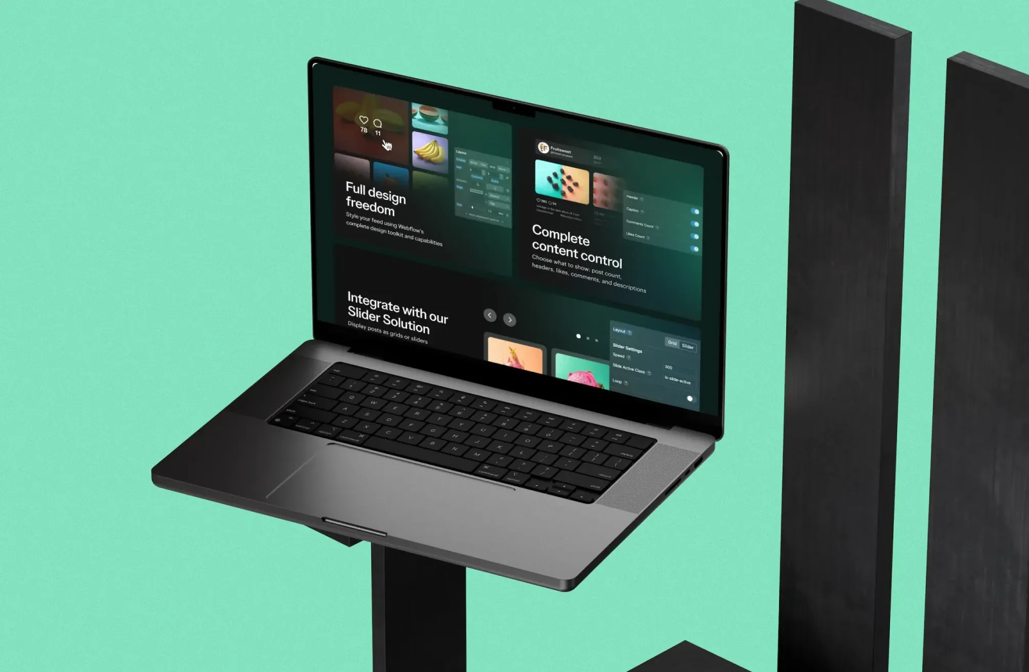Components, ready to ship — the product page on a MacBook Pro.