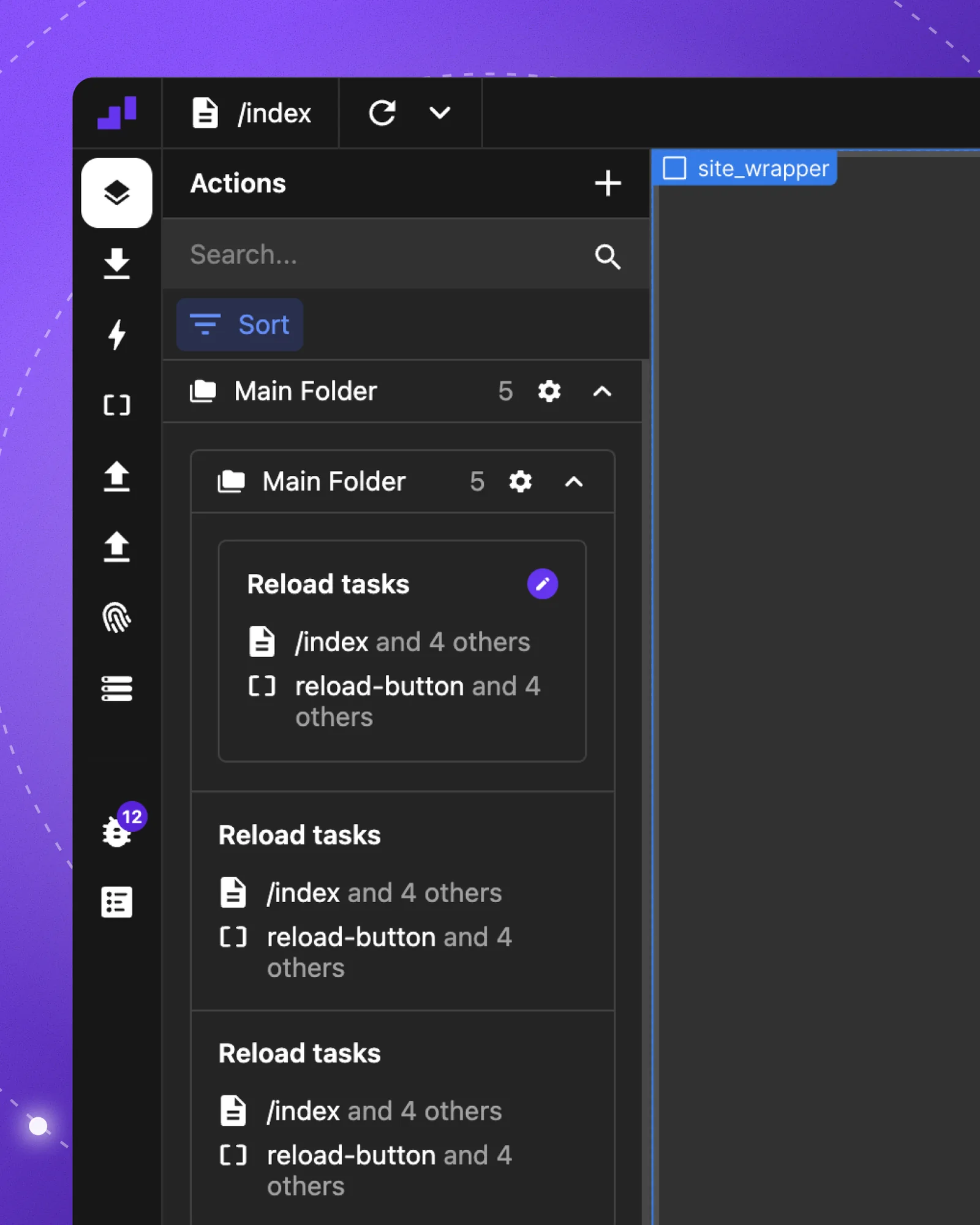 Wized, built for Webflow: the app builder shown working.