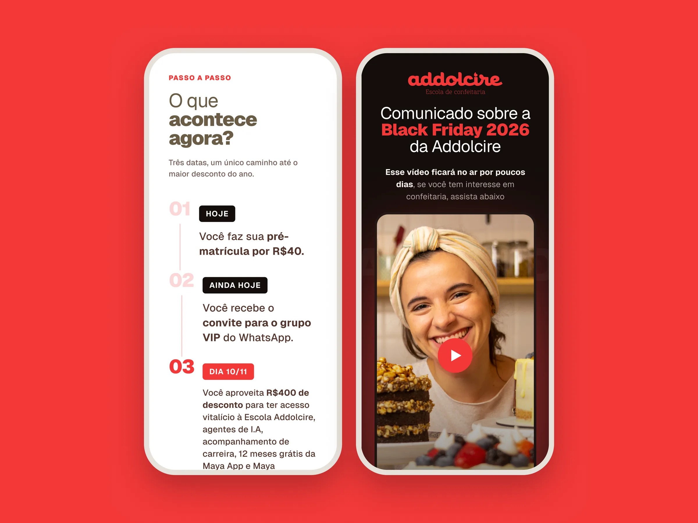 Sales pages made for the phone, where most students arrive.